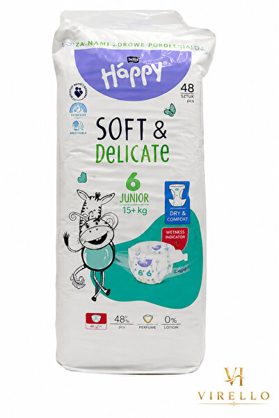 Happy Scutece Soft & Delicate Nr. 6 Junior, 15+ kg, 48 bucăți