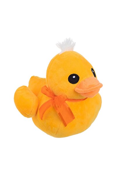 OEM Ratusca de Plus Galbena cu Fundita Portocalie 20cm, 20 cm – rățușcă