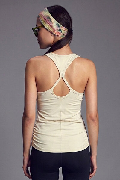 Scorp Aura Back Detailed Women's Sports Athlete Top Beige