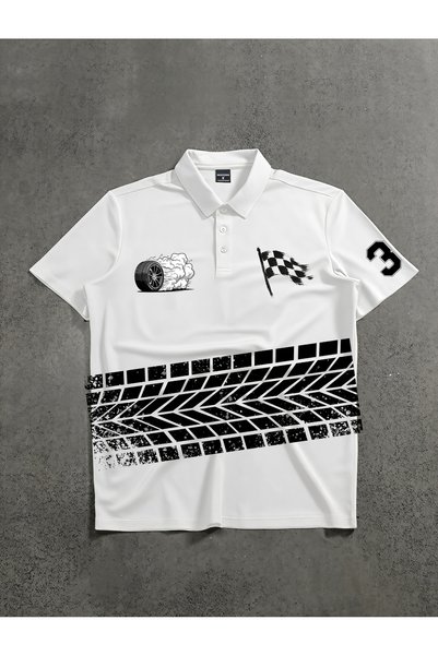 classy moda Tricou Polo Unisex Supradimensionat Overdrive – Cu imprimeu cu an...