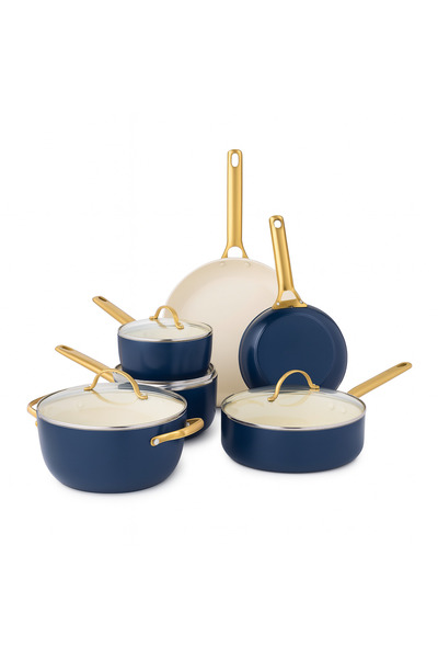 Greenpan Padova Oxford Blue 10 Piece Cookware Set |   Thermolon ™   Ceramic S...