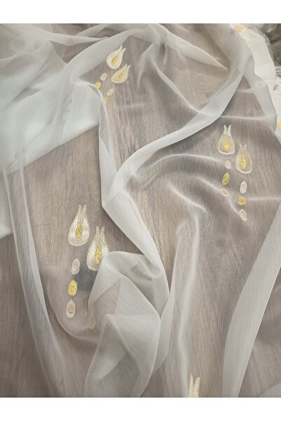 Düzgün desen Tulle Curtain Without Pleats Cornej Button Ready-Made Curtain Th...