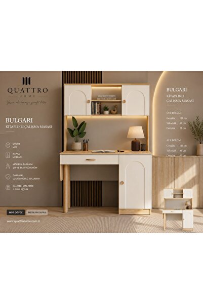 QUATTRO HOME Bulgari Kitaplıklı Çalışma Masası