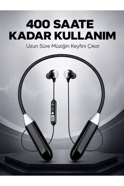 Spor İçin Bluetooth Boyun Kulaklığı Mikrofonlu Kablosuz Kulak İçi Müzik ve Telefon Kulaklığı