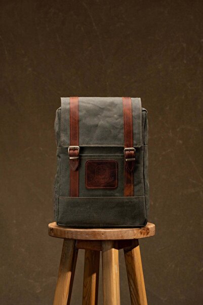 Semender Leather Goods Mumlu Kanvas Unisex Sırt Çantası Günlük El Yapımı Sandbag