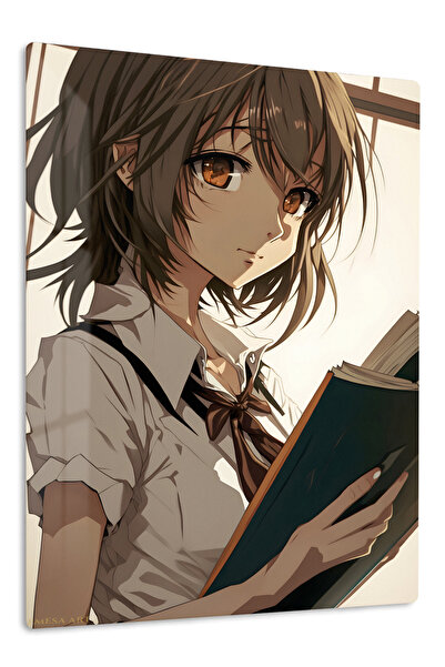 Emesa Art Anime School Girl Anime Metal Wall Art