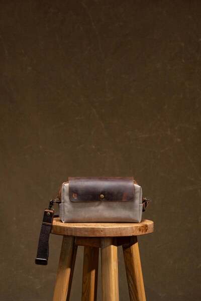 Semender Leather Goods Mumlu Kanvas Unisex El Omuz ve Çapraz Çanta El Yapımı ...