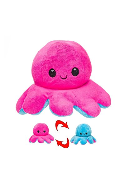 OEM Caracatita de Plus Fucsia Bleu Fericit Suparat 14cm, 14 cm – Jucarii de P...