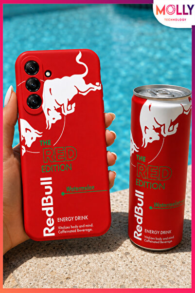 Molly SAMSUNG GALAXY A34 İçin Kırmızı Redbull The Red Edition Desenli İçi Kad...