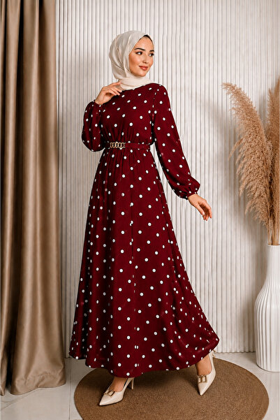 MODAEFA Cotton Polka Dot Dress