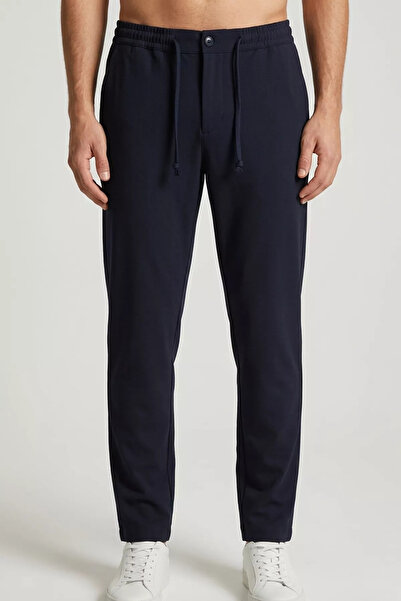 GÜLSELİ Navy Blue Men's Waist-Tie Jogger Pants