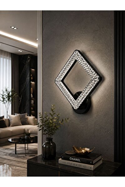 Lumia Lighting Yakamoz Model Tekli Siyah 3 Renk Modu Kristal Taşlı Salon Mutf...