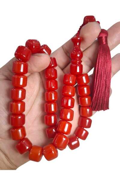 Cekke Tesbih Original Crimped Amber Prayer Beads 11*13 mm Suitable for Daily Use