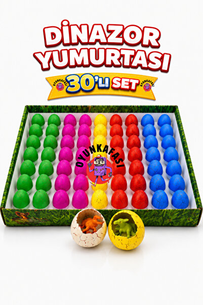 OYUNKAFASI 30 Adet Suda Büyüyen Dinazor Yumurtası – 3 cm Çatlayan Sürpriz Din...
