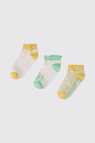 Panço Girl's 3-Piece Booties Socks