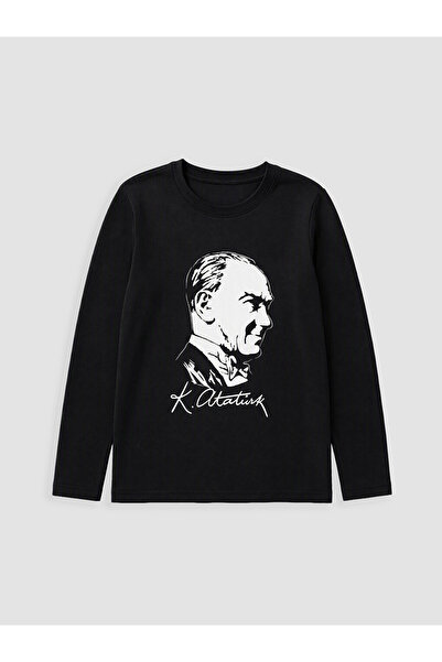 LC Waikiki Rmz Gi̇yi̇m Farkiyla Zero Roba Collar Ataturk Printed Boys' T-Shirt