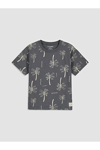 LC Waikiki Vizyon New Season Gray Printed Boys' T-Shirt