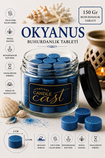 CandleCastCreation Okyanus Kokulu Buhurdanlık Koku Tableti – Kokulu Wax Melt ...