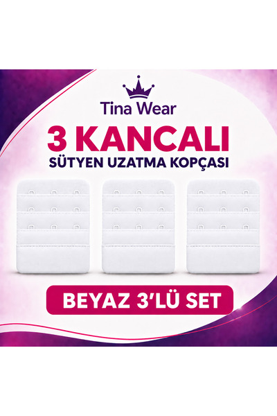 tina w e a r 3 cârlige, 3 rânduri, extensie reglabilă pentru sutien, atașamen...