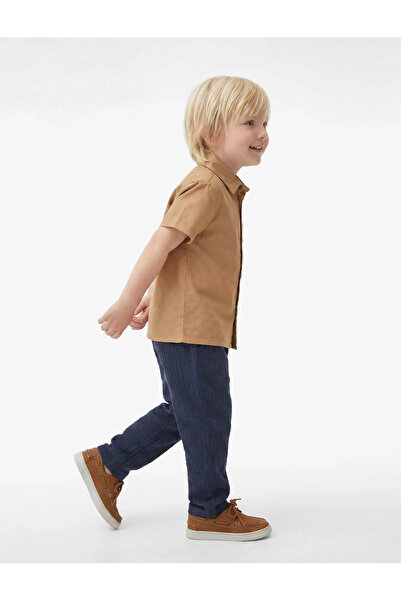 Koton Cotton Muslin Trousers with Elastic Waist and Pockets