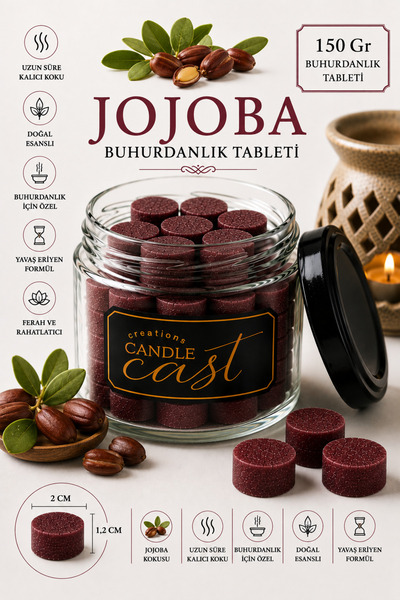 CandleCastCreation Jojoba Kokulu Buhurdanlık Koku Tableti – Kokulu Wax Melt A...