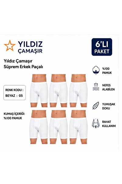 Yıldız Çamaşır Boxeri lungi pentru bărbați din jerseu simplu (05-140-141) - 6...