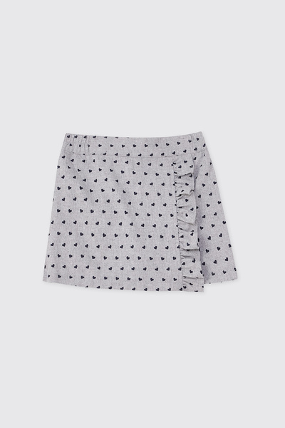 Panço Baby Girl Gray Ruffle Detailed Shorts Skirt