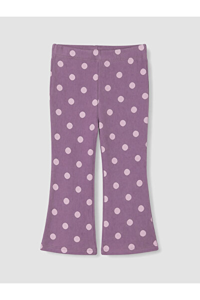 LC Waikiki Vizyon New Season Purple Polka Dot Girls' Spanish Leggings