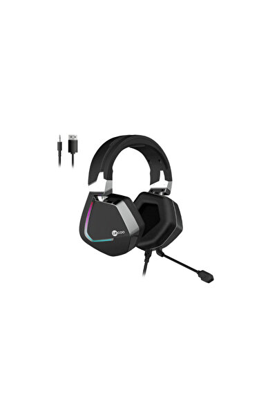 Universal سماعة رأس للألعاب Lecoo HT402 USB + مقبس 3.5 ملم سلكية مزودة بإضاءة...
