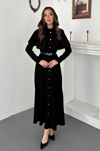 SEREMONİ BUTİK Black cloak dress