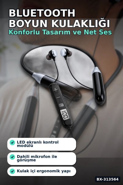 Eco Lounge Bluetooth 4.0 Boyun Kulakligi Mikrofonlu Ses Kontrollu 400 Saat Bekleme Suresi 10m Menzil BX-313564