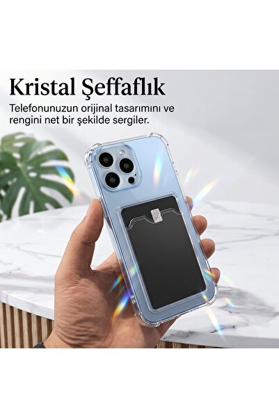 CaseOnn Case Compatible with Honor 600 Pro 5g Silicone Cover Transparent with Airbag Crystal Card Holder Compartment
