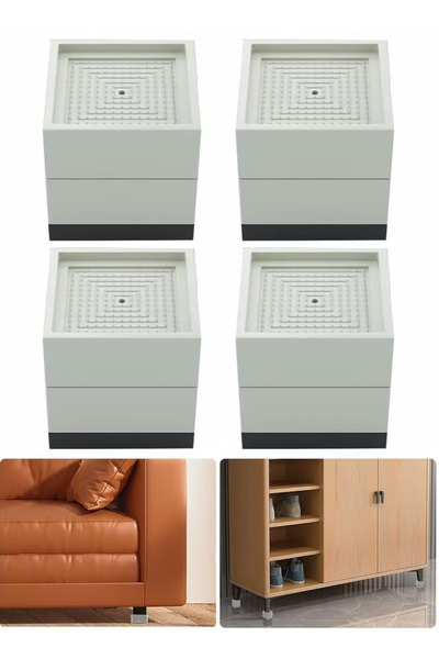 GGEROU Furniture Risers 4 PCSAdjustable Bed and Desk Leg Risers 2.96" Height ...