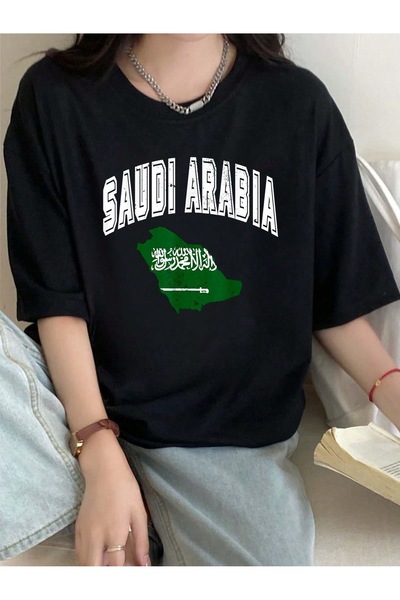 MUZİ قميص للرجال والنساء بمناسبة اليوم الوطني السعودي، مصنوع من القطن 100%، م...