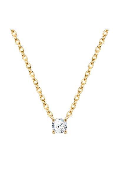 Lulu & Jane Modeschmuckhalskette Kette mit Anhänger gelbgold Zirkonia weiß