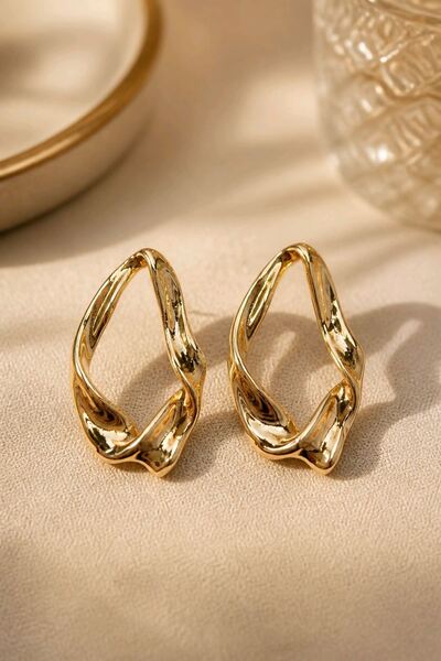 mosmoda Gold Tasarım Küpe, Uzunluk: 4cm