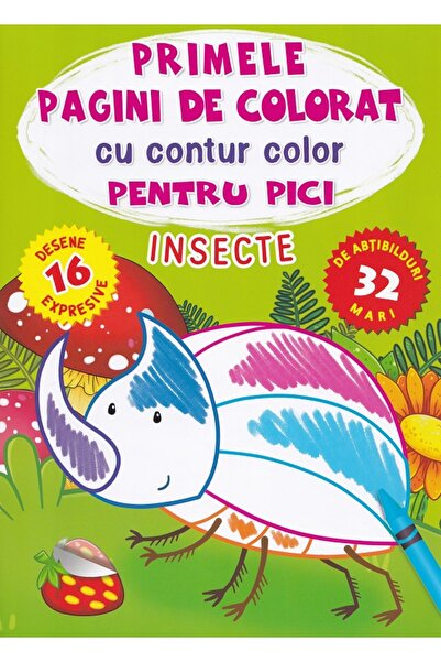 Biblion Primele pagini de colorat cu contur color pentru pici. Insecte