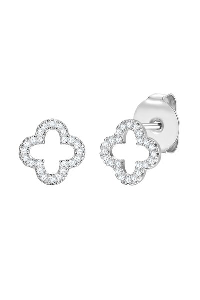 Lulu & Jane Cercei stud fashion cu zirconiu alb