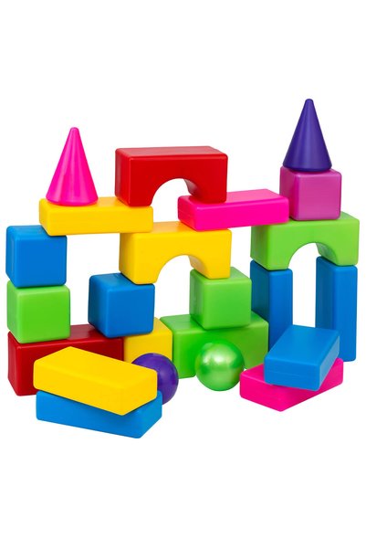 Bamsic Set de construcție cu piese mari și bile, 27 de piese