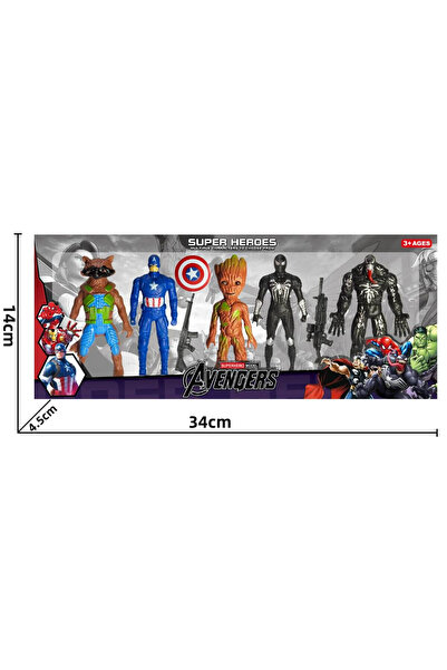 AVENGERS Set 5 figurine supereroi cu arme, în cutie