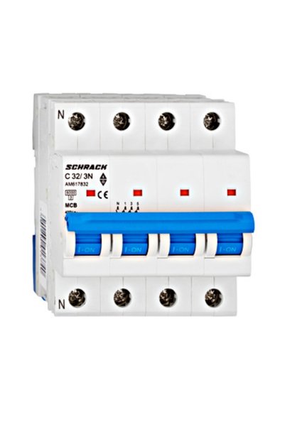 SCHRACK Întreruptor automat modular (MCB) AMPARO 6kA, C 32A, 3P+N