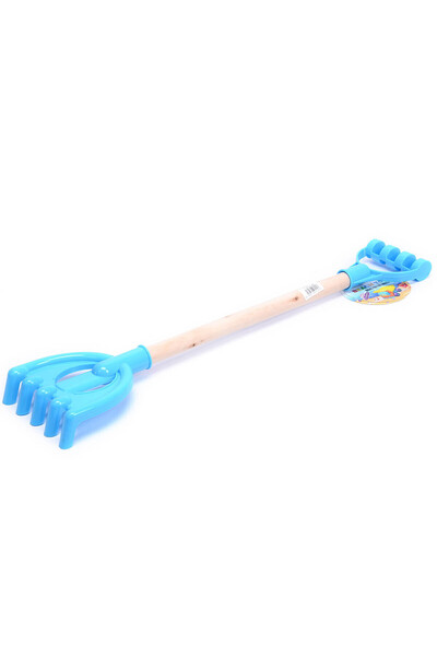 NO BRAND Greblă de nisip cu mâner din lemn 53 cm - Roz