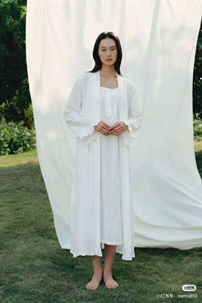 Generic Brand Pregnant and Postpartum Two-Piece Nightgown Set |   Premium Mus...