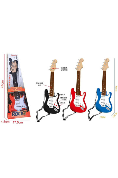 NO BRAND Chitară rock mică cu baterii 44 cm, în cutie, 3 culori