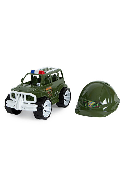 Bamsic Mașinuță Jeep militar cu cască, 32 cm