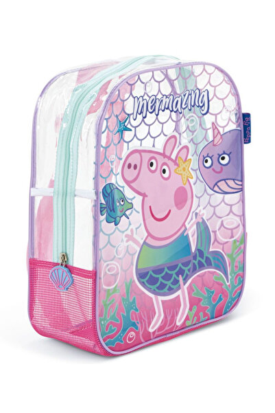 Peppa Pig Rucsac de plajă transparent pentru copii 32x25x23 cm