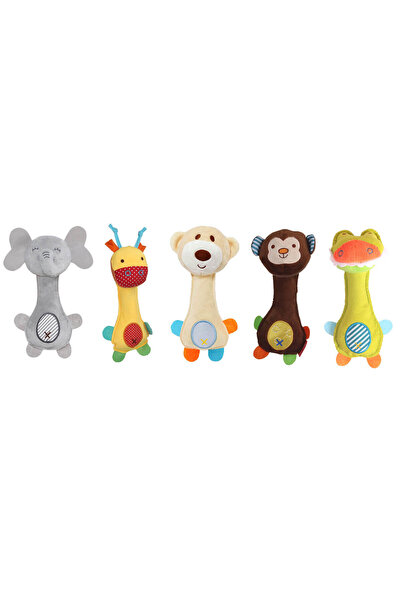 NO BRAND Zornăitoare de pluș model animale, 5 modele Girafă