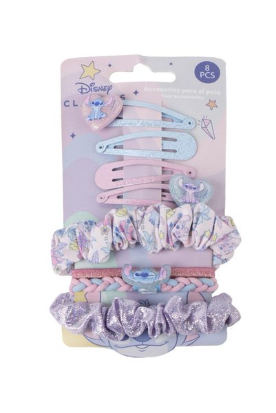 Stitch Agrafe și elastice de păr 8 piese pe carton