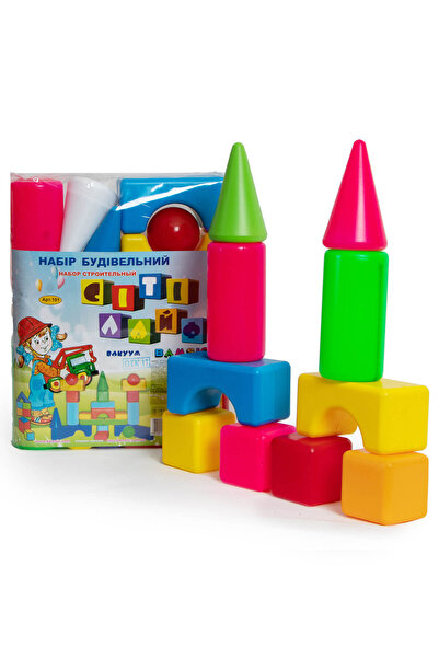 Bamsic Set de construcție mic City Life cu bile, 16 piese