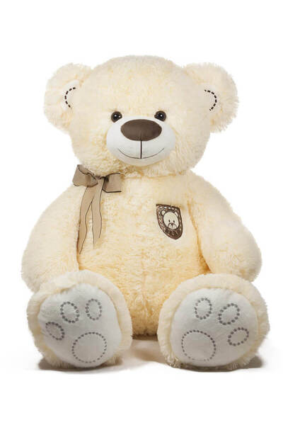 Amek Toys Ursuleț de pluș cu fundă și emblemă 62 cm - Gri